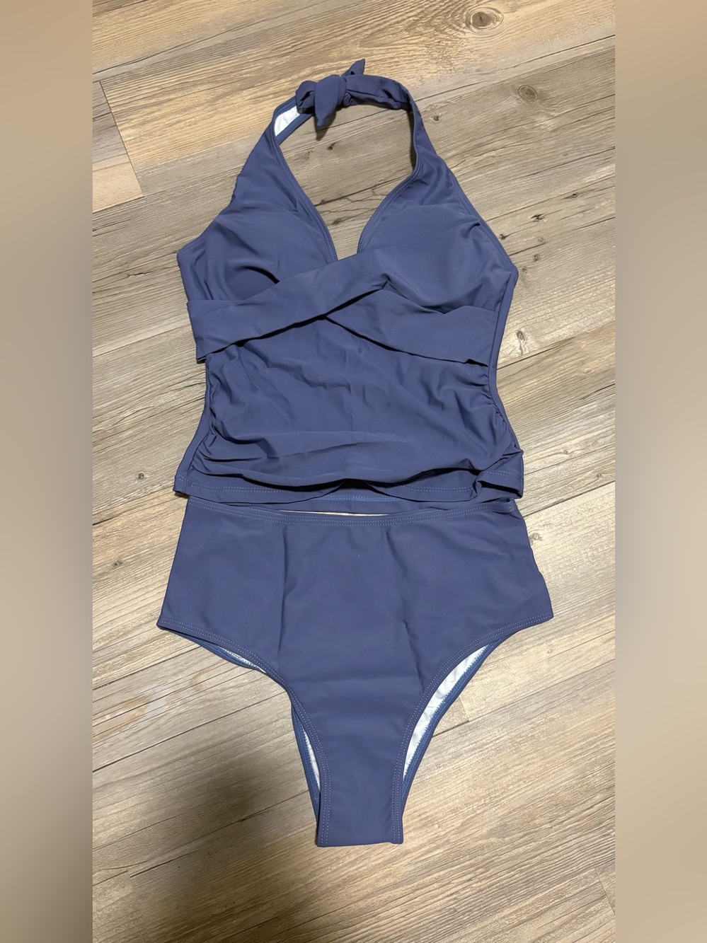 Tankini bathing suit small blue gray new without tags